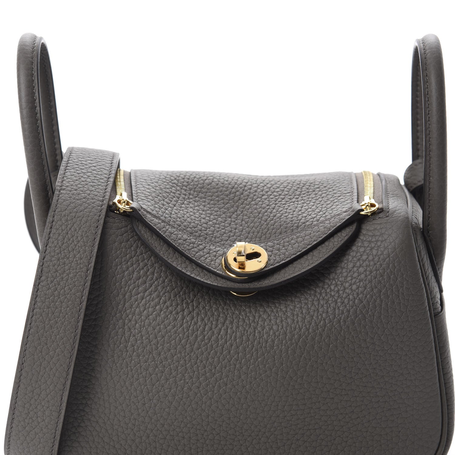 Hermes Taurillon Clemence Mini Lindy 20 Etain 9 of 10