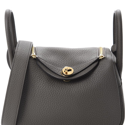 Hermes Taurillon Clemence Mini Lindy 20 Etain 9 of 10