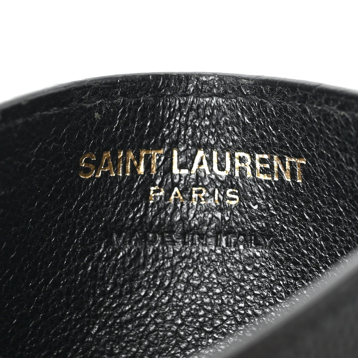 Saint Laurent Grain De Poudre Matelasse Chevron Monogram Credit Card Case Black 6 of 7