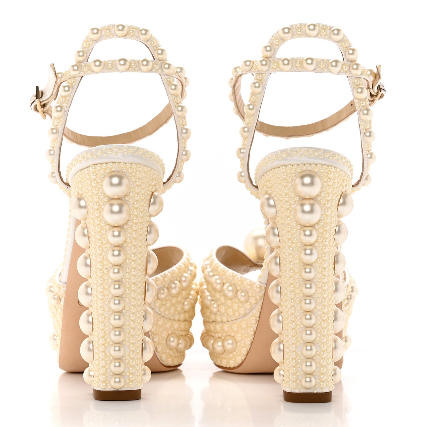 Pearl Satin Sacaria 120 Sandals 40 White