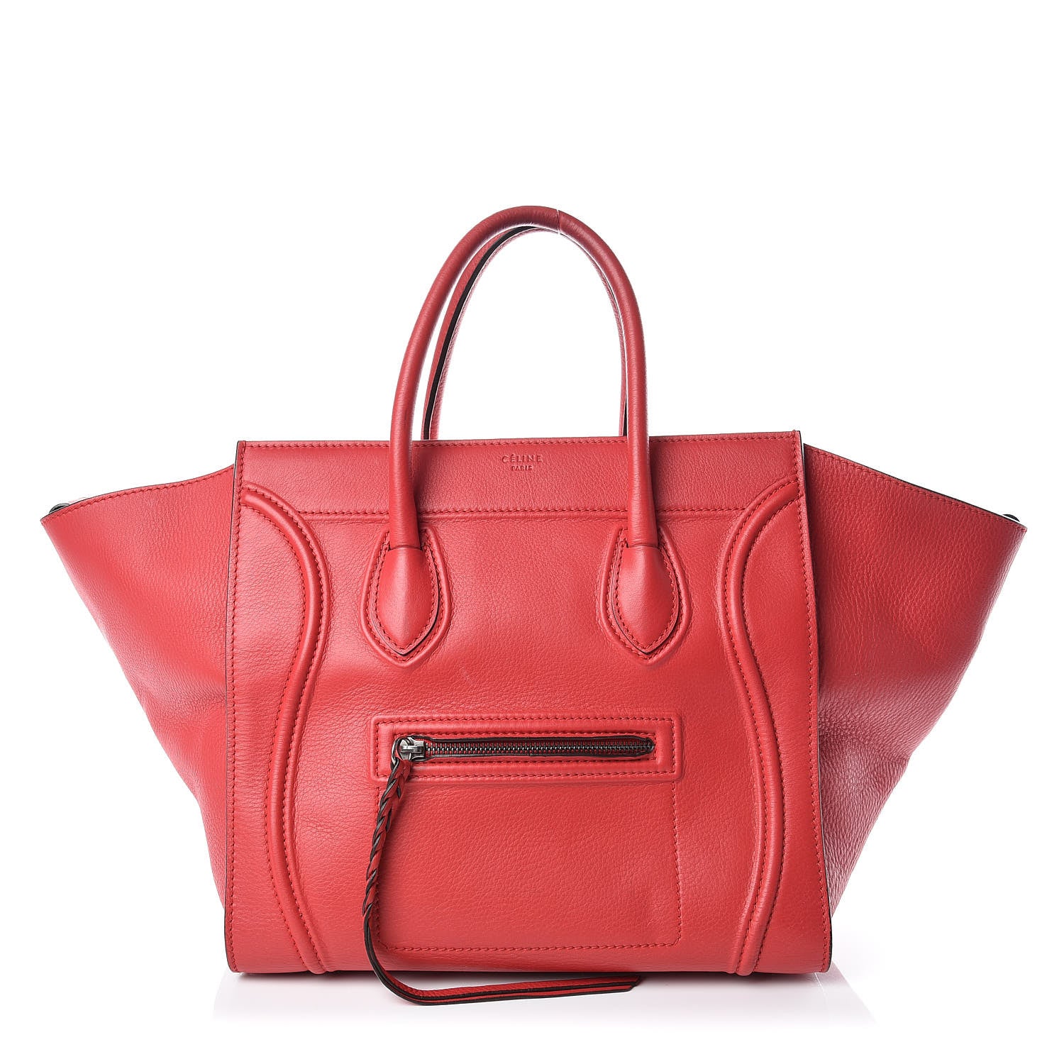 Celine Supple Calfskin Medium Phantom Luggage Vermillion 1 of 21