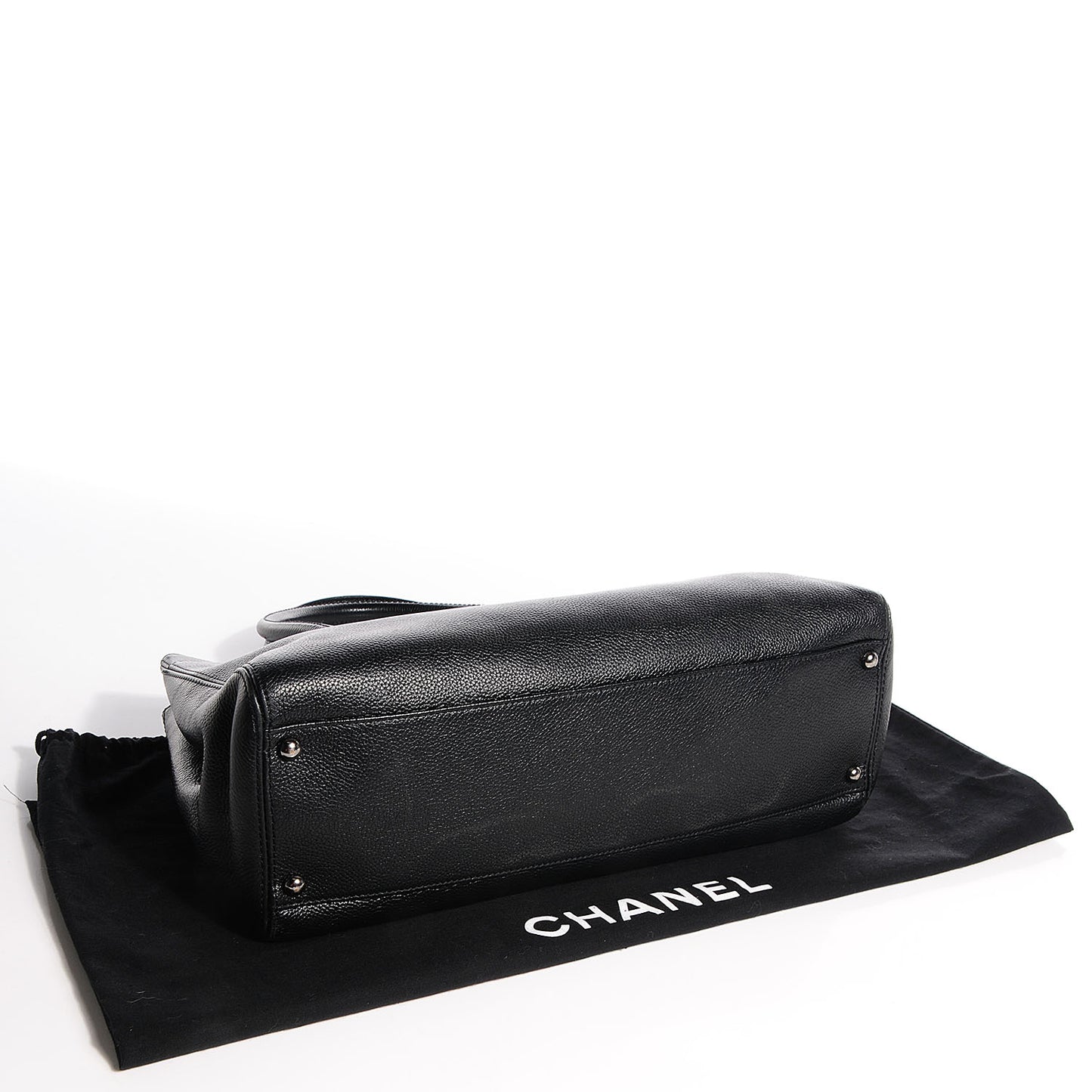 Calfskin Mademoiselle Lock Cerf Shopper Tote Black