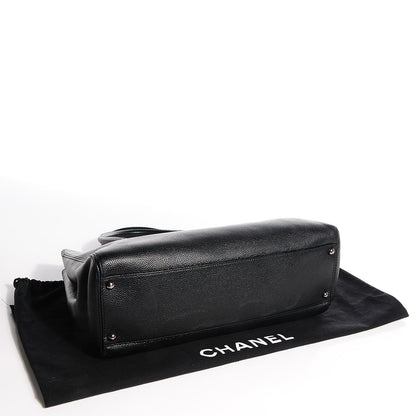 Chanel Calfskin Mademoiselle Lock Cerf Shopper Tote Black 4 of 8