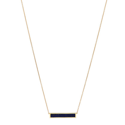 Jennifer Meyer 18K Yellow Gold Lapis Lazuli Bar Pendant Necklace 1 of 7