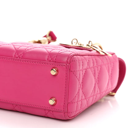 Christian Dior Lambskin Cannage Mini Lady Dior Fuchsia 9 of 10