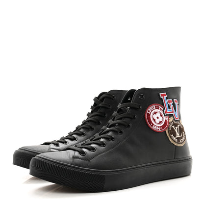 Louis Vuitton Calfskin LV League Tattoo Sneaker Boots 8 Black 3 of 8