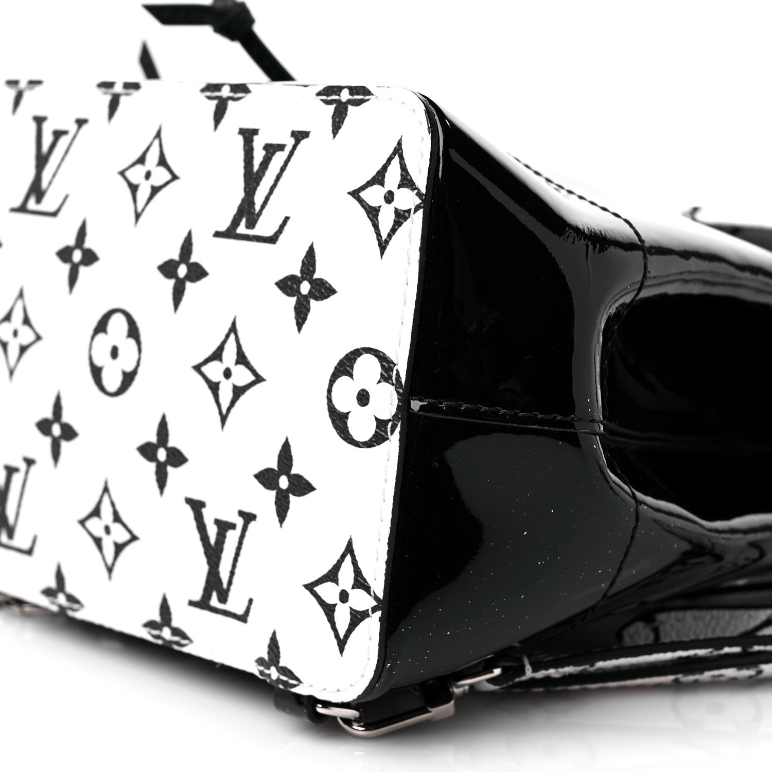Louis Vuitton Patent Monogram Hot Springs Backpack Black White 8 of 9