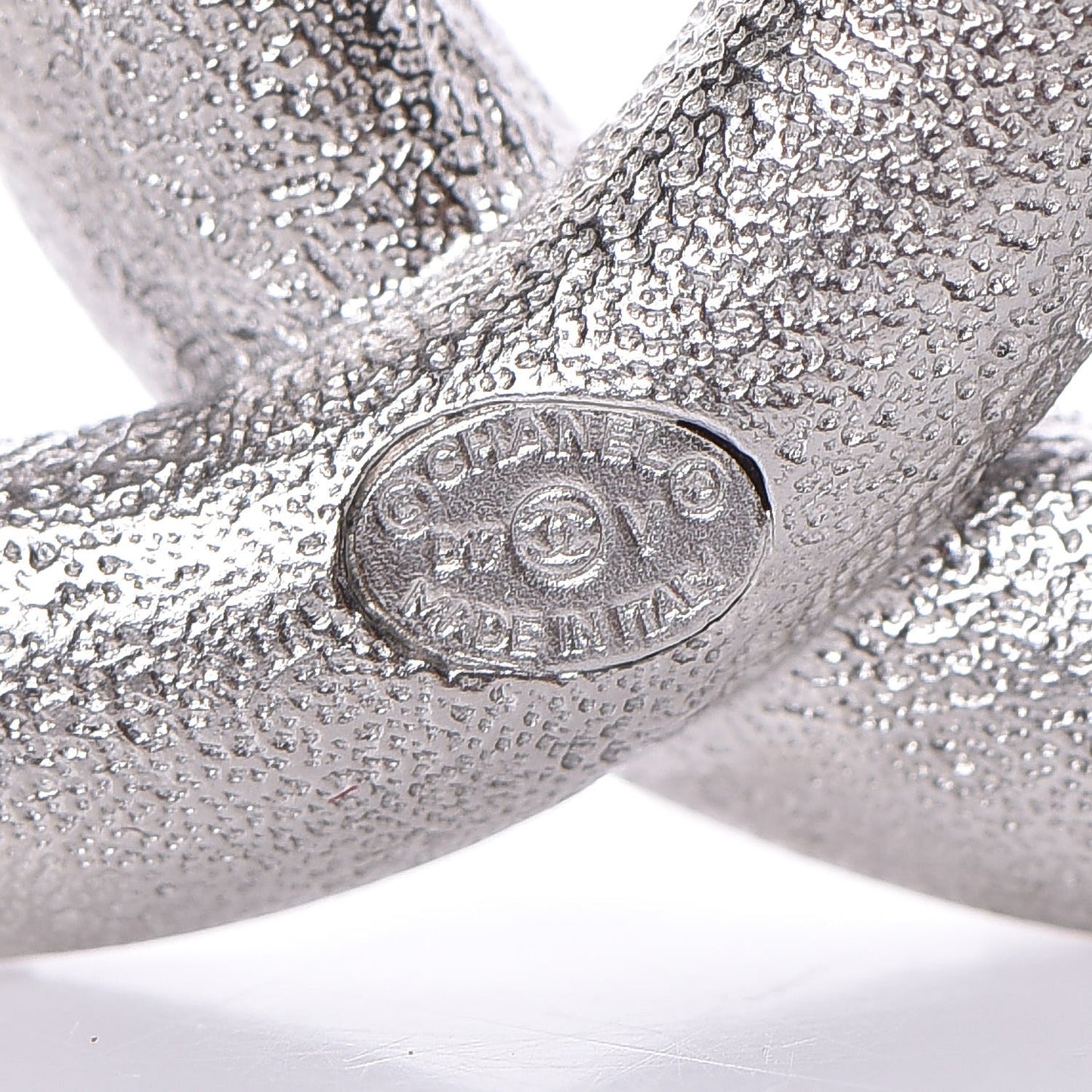 Baguette Crystal CC Brooch Silver