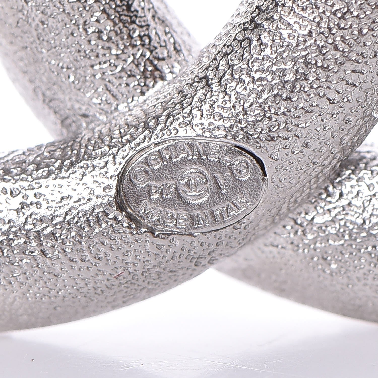 Chanel Baguette Crystal CC Brooch Silver 4 of 5