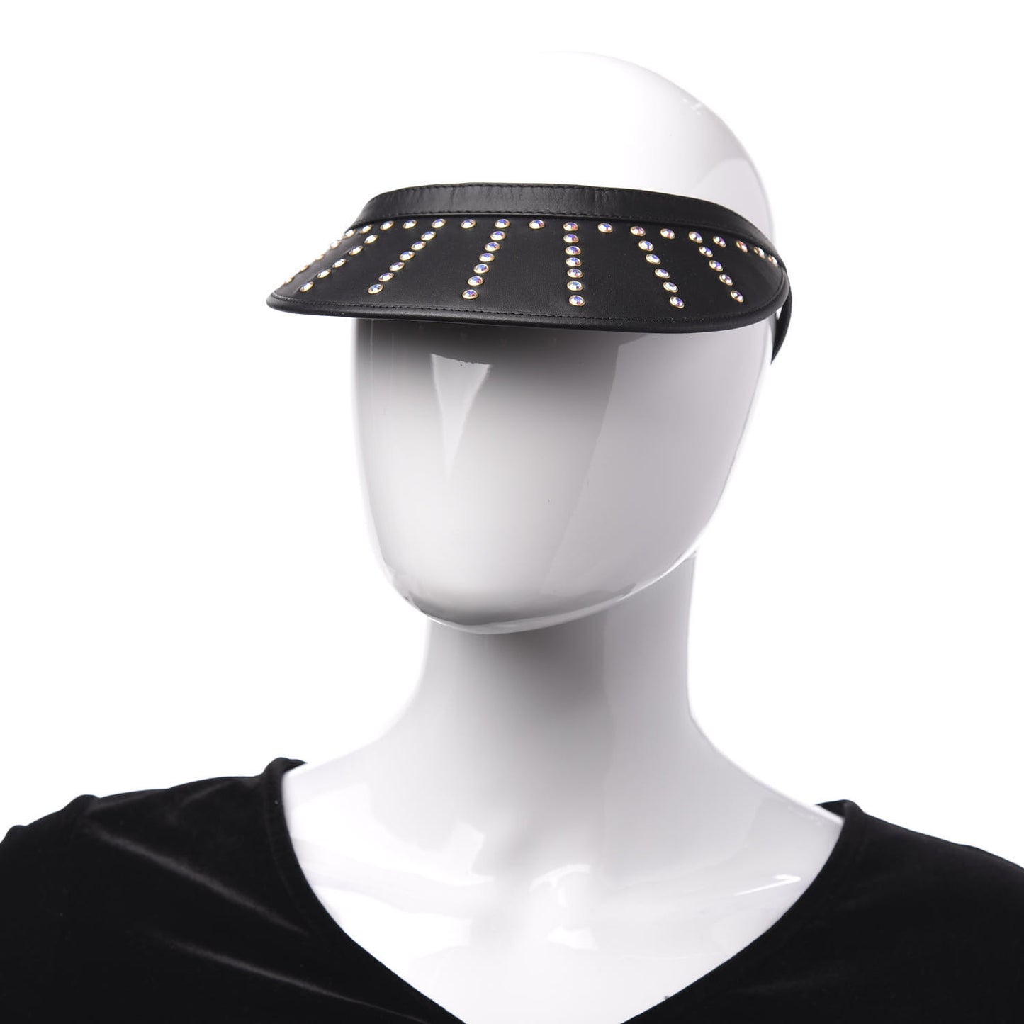 Lambskin Strass Sun Visor M Black