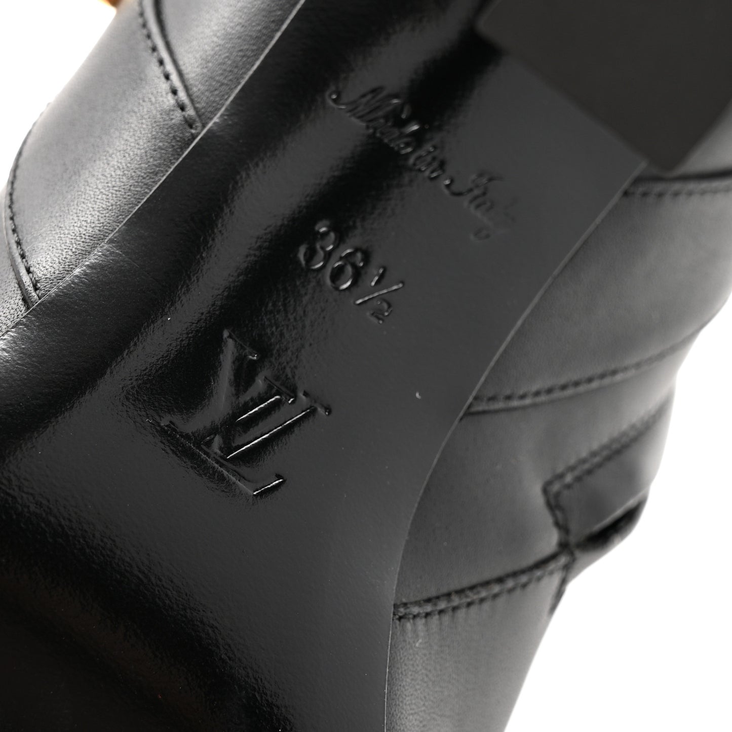 Calfskin Sparkle Ankle Boot 36.5 Black