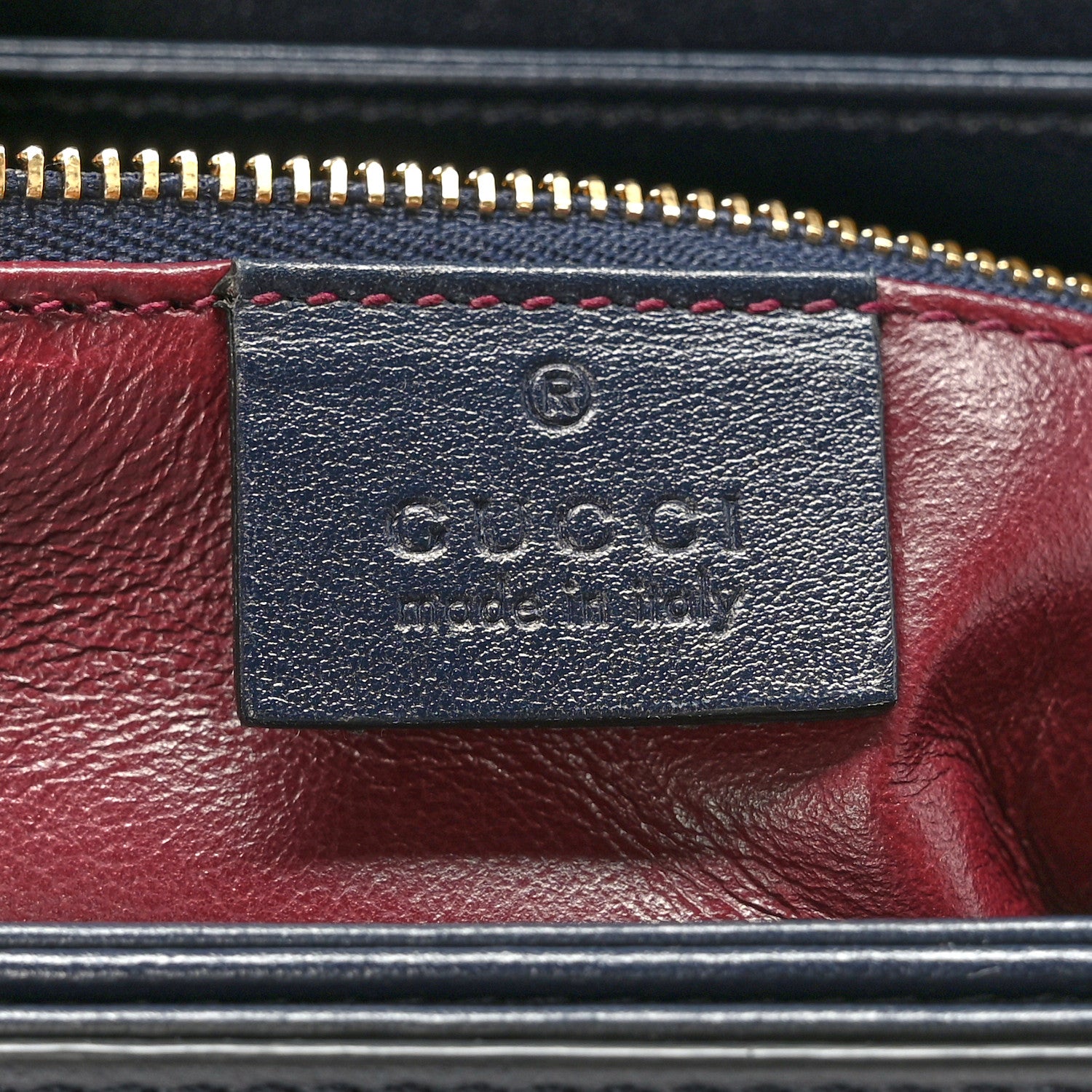 Gucci Vintage Rice Canvas Plutone Calfskin Horsebit 1955 Shoulder Bag Beige Blue 6 of 9