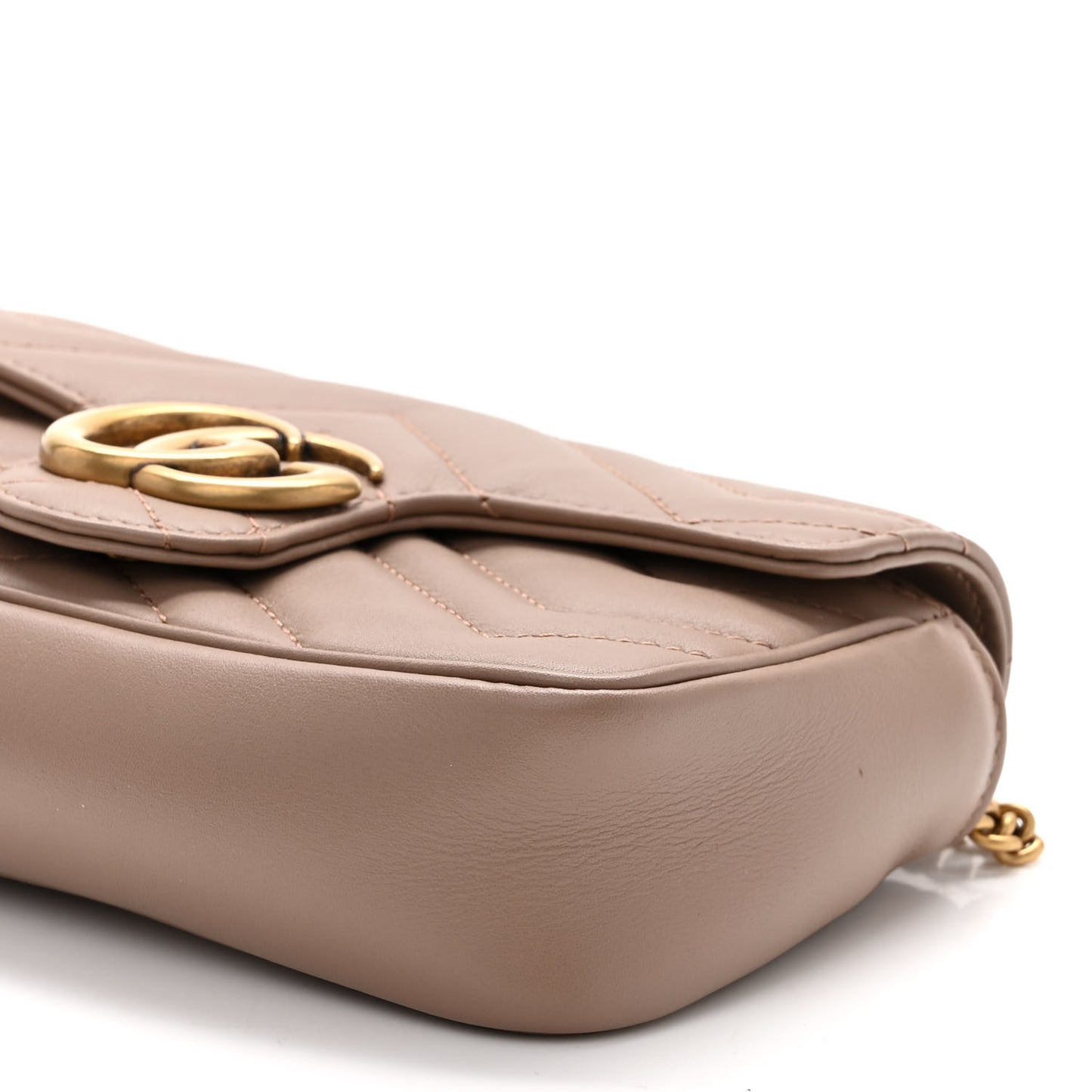 Calfskin Matelasse Super Mini GG Marmont Shoulder Bag Porcelain Rose