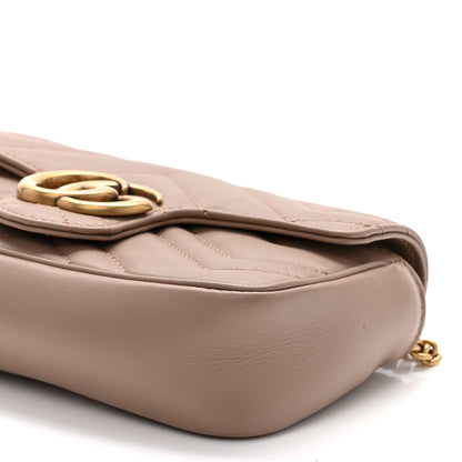 Gucci Calfskin Matelasse Super Mini GG Marmont Shoulder Bag Porcelain Rose 10 of 10