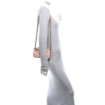 Chanel Aged Calfskin Quilted Small Gabrielle Clutch With Chain Light Pink 2 of 14