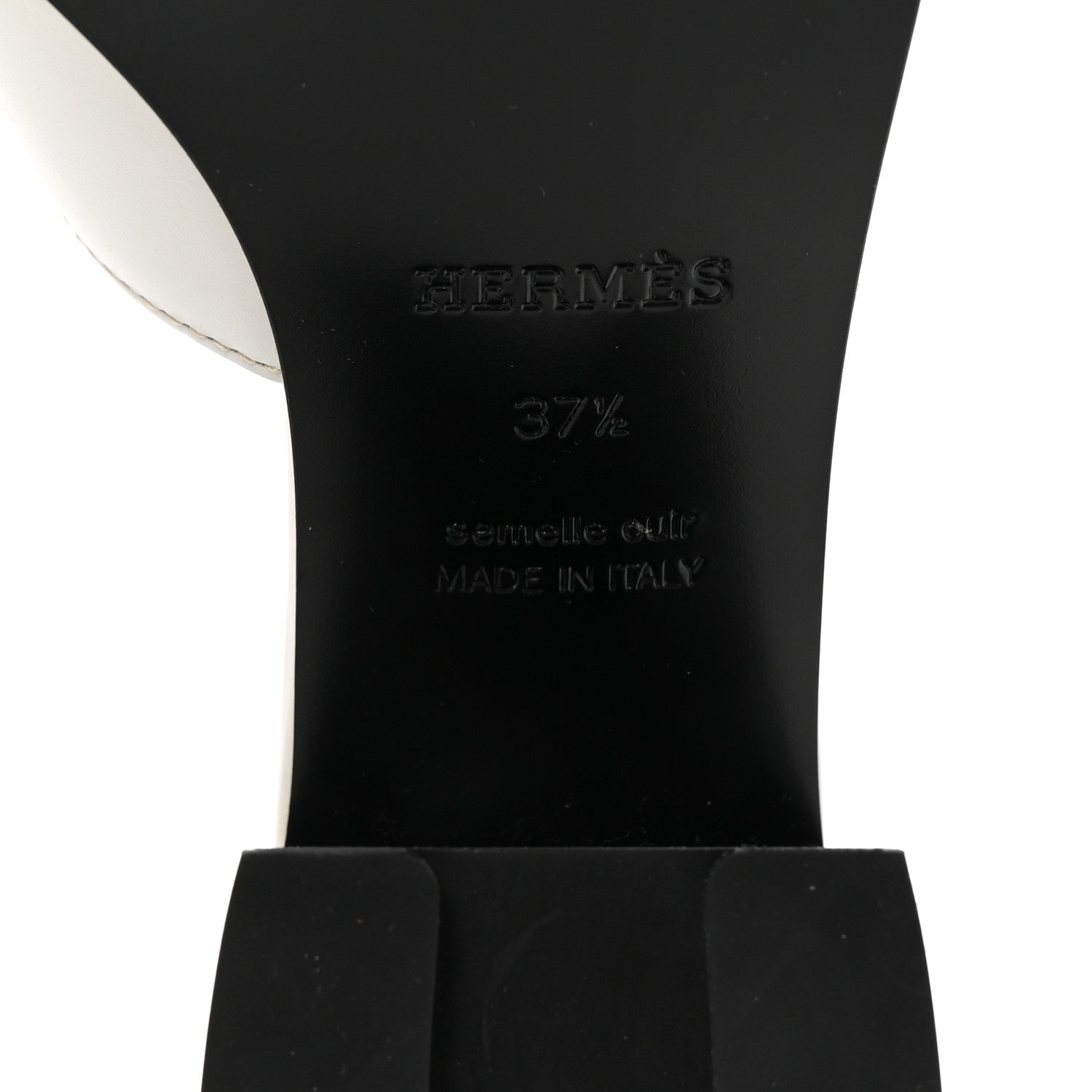 Hermes Calfskin Helia 60 Sandals 37.5 White 7 of 10