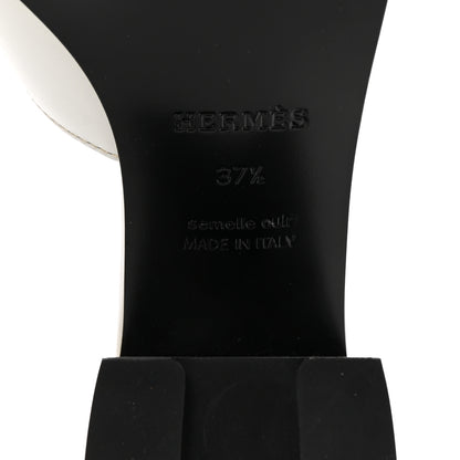 Hermes Calfskin Helia 60 Sandals 37.5 White 7 of 10