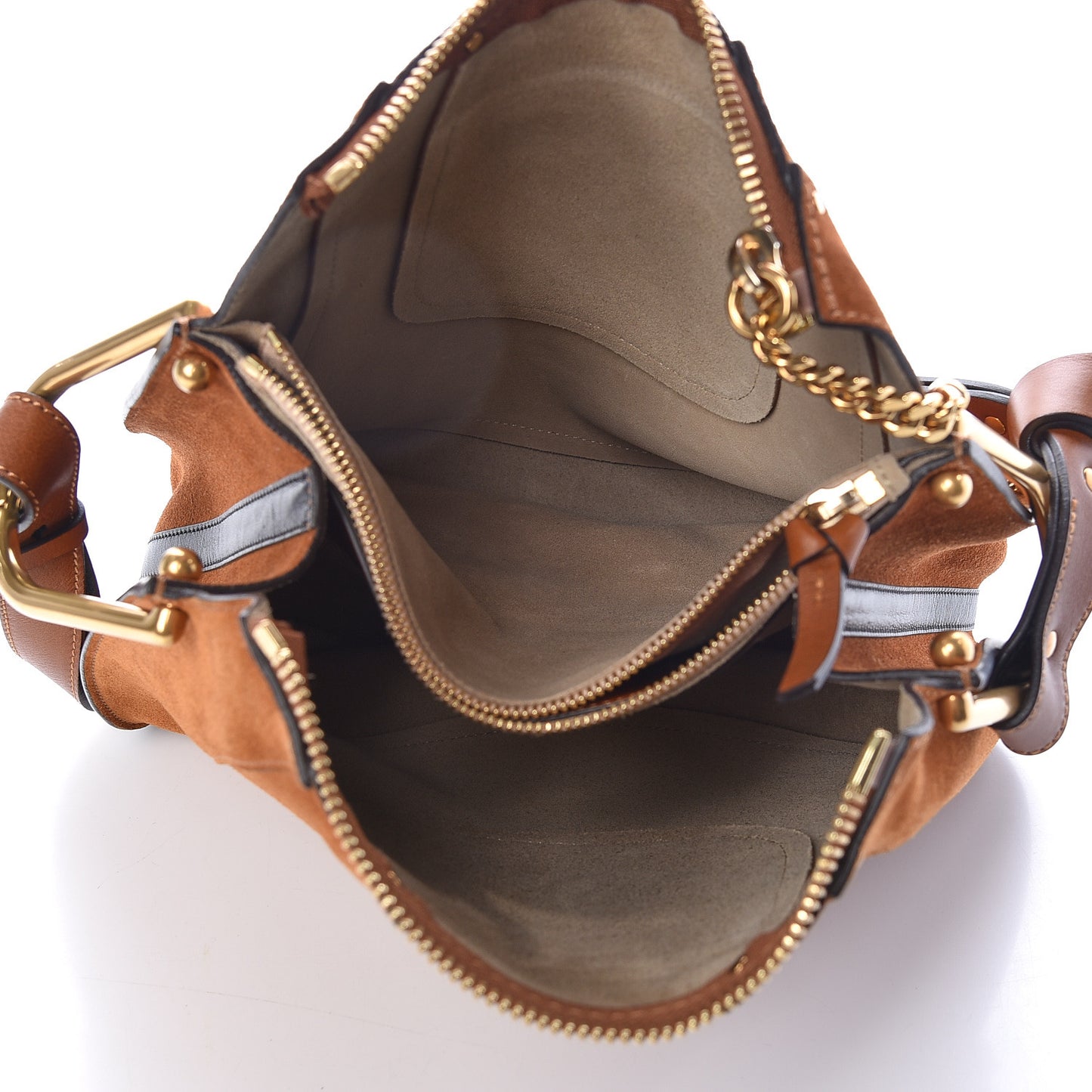 Suede Small Hayley Hobo Caramel