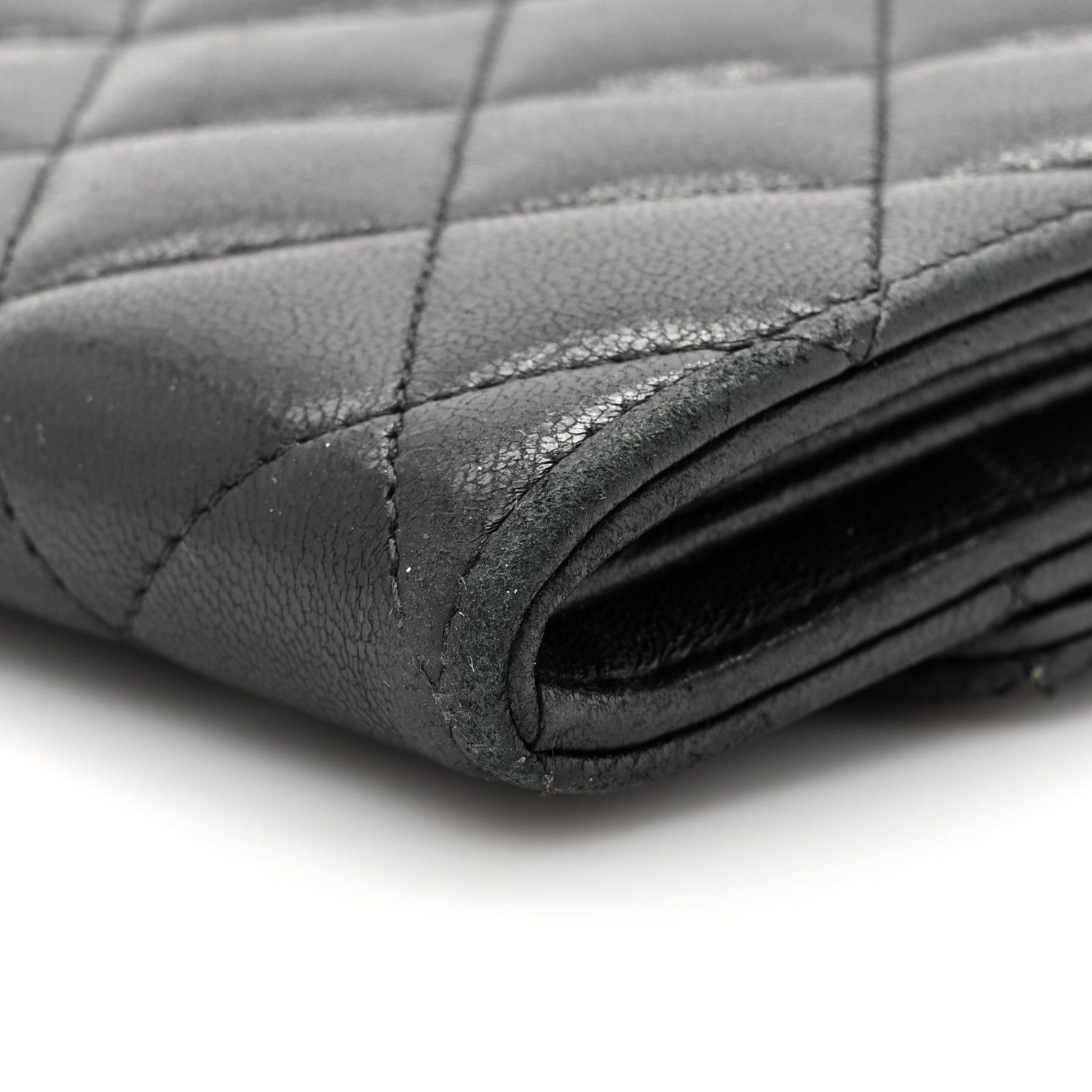 Chanel Lambskin Quilted Large Gusset Flap Wallet Black 19 of 19
