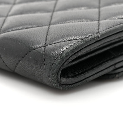 Chanel Lambskin Quilted Large Gusset Flap Wallet Black 19 of 19