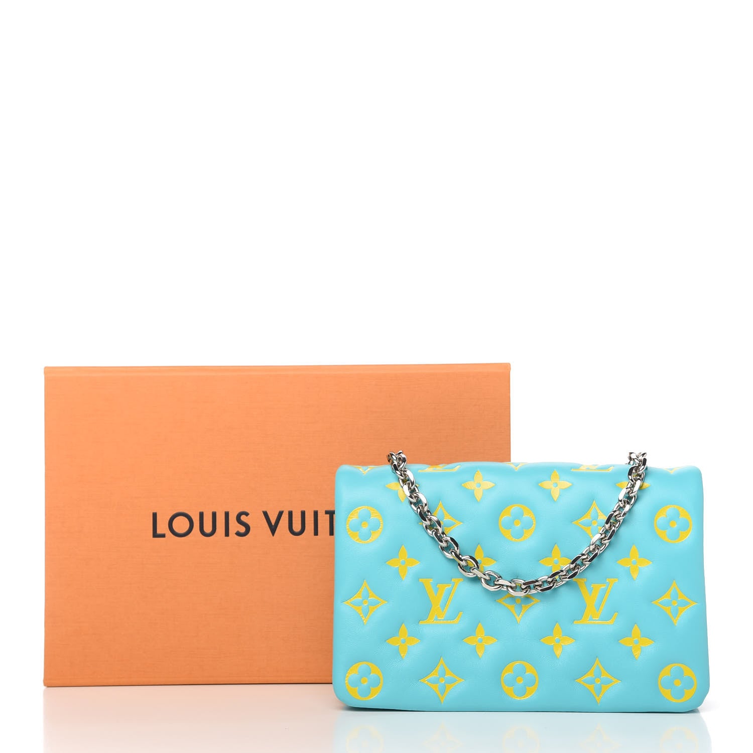 Louis Vuitton Lambskin Embossed Monogram Vuittamins Pochette Coussin Menthe Jaune 11 of 11