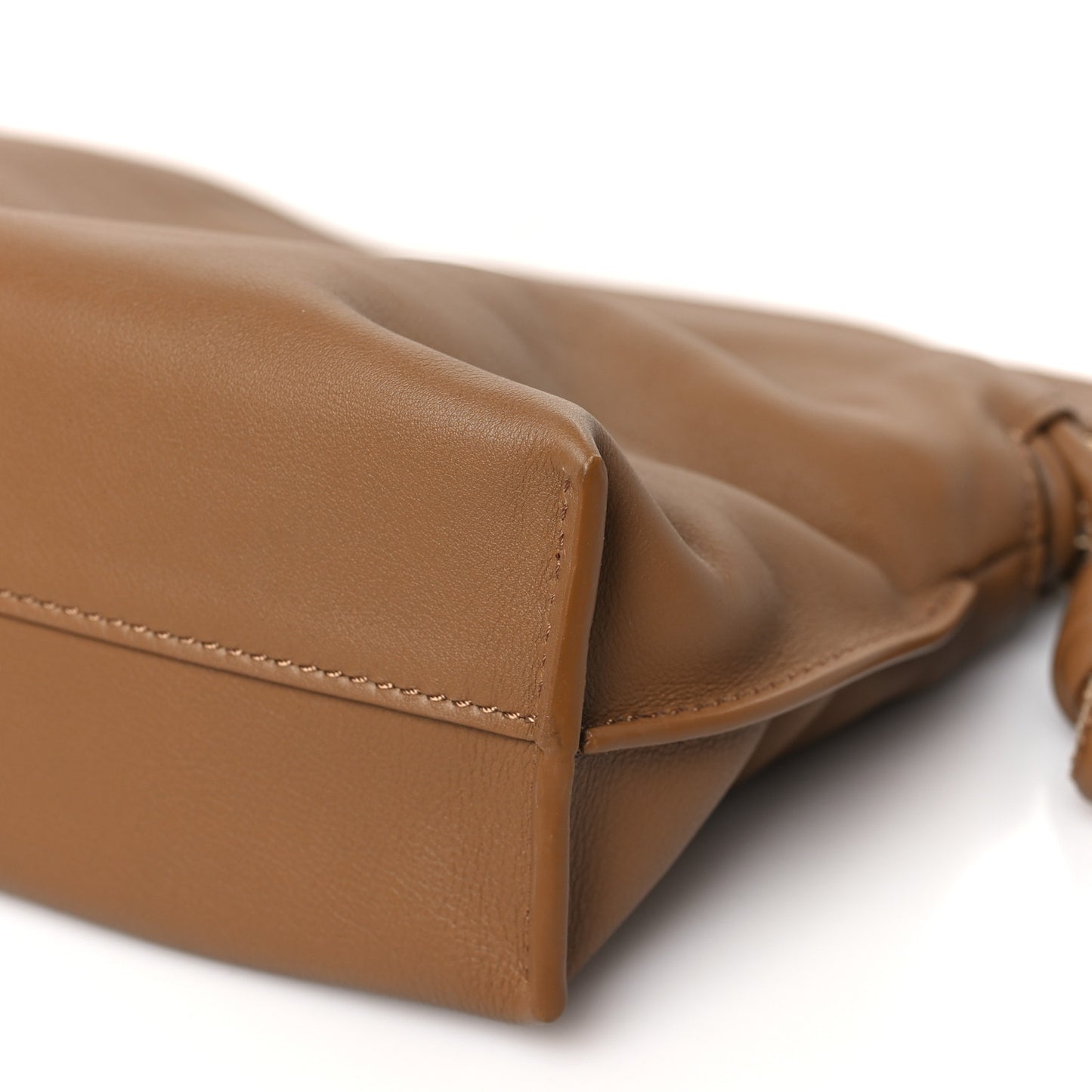X SUNA FUJITA Nappa Flamenco Knot Clutch Brown