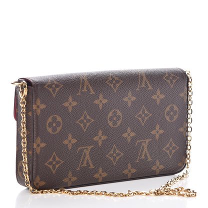 Louis Vuitton Monogram Pochette Felicie Chain Wallet Fuchsia 3 of 11