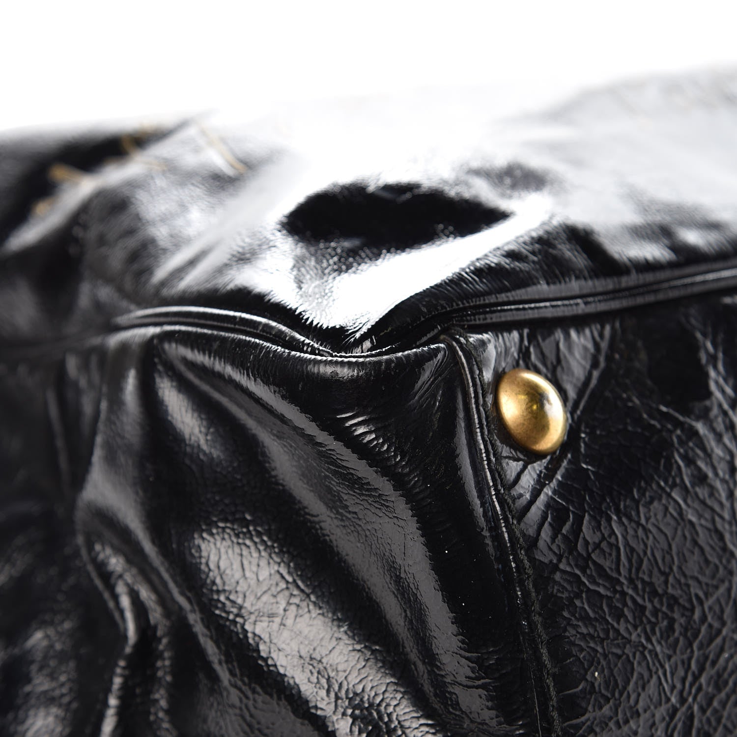 Saint Laurent Textured Patent Large Y-Mail Tote Black 12 of 13