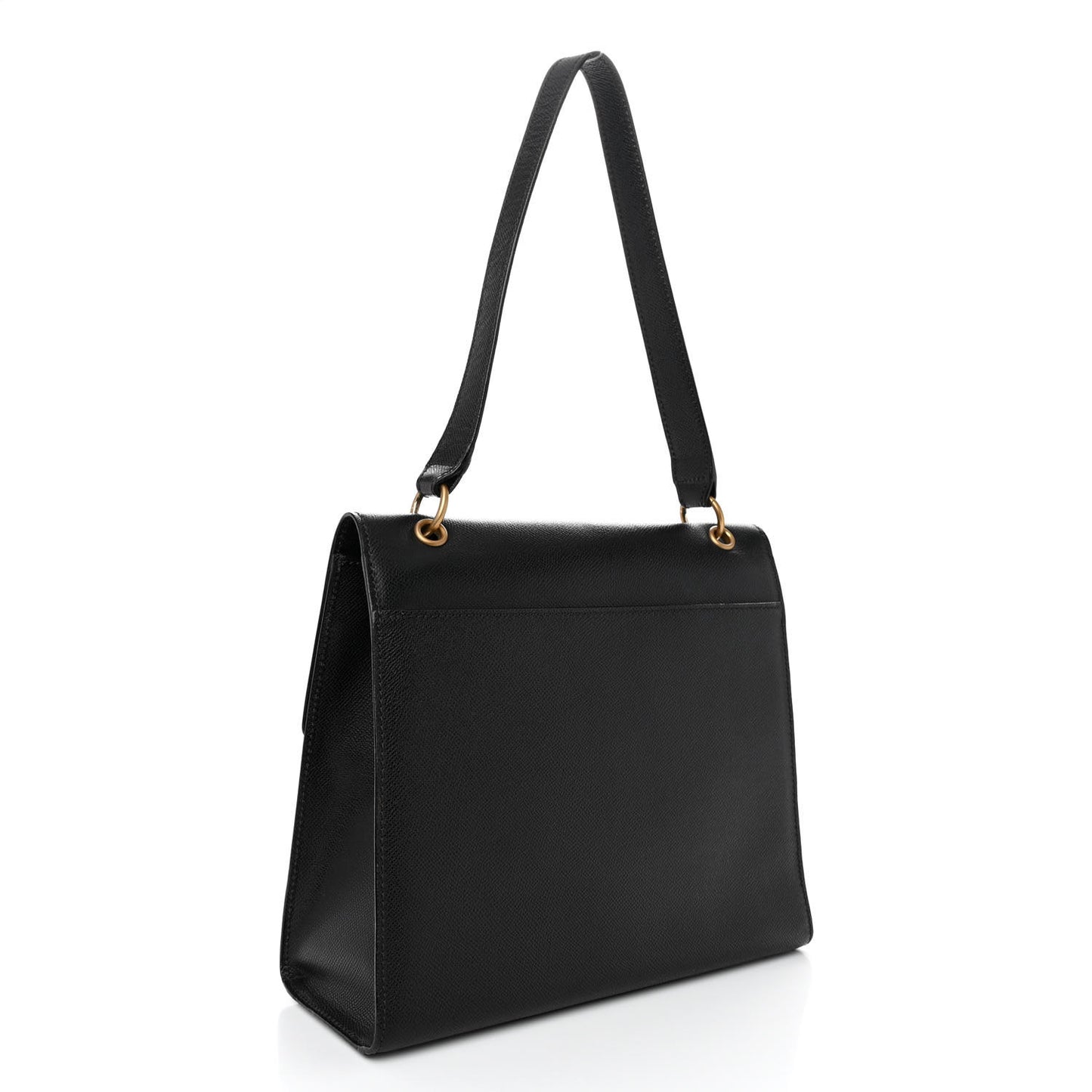 Caviar Flap Shoulder Bag Black