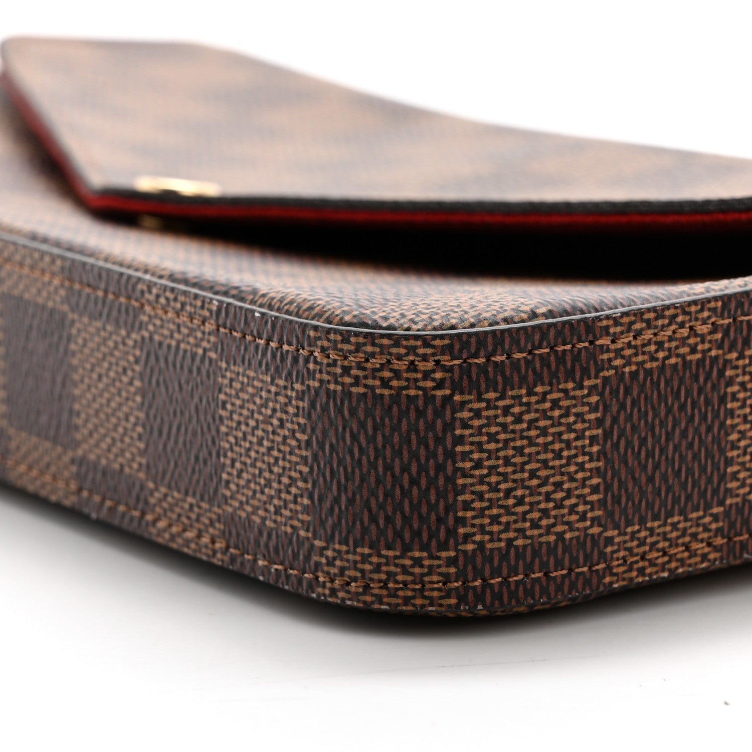 Louis Vuitton Damier Ebene Pochette Felicie Chain Wallet 10 of 14