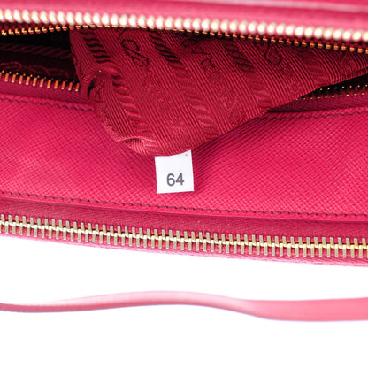 Prada Saffiano Small Galleria Double Zip Tote Peonia 8 of 8