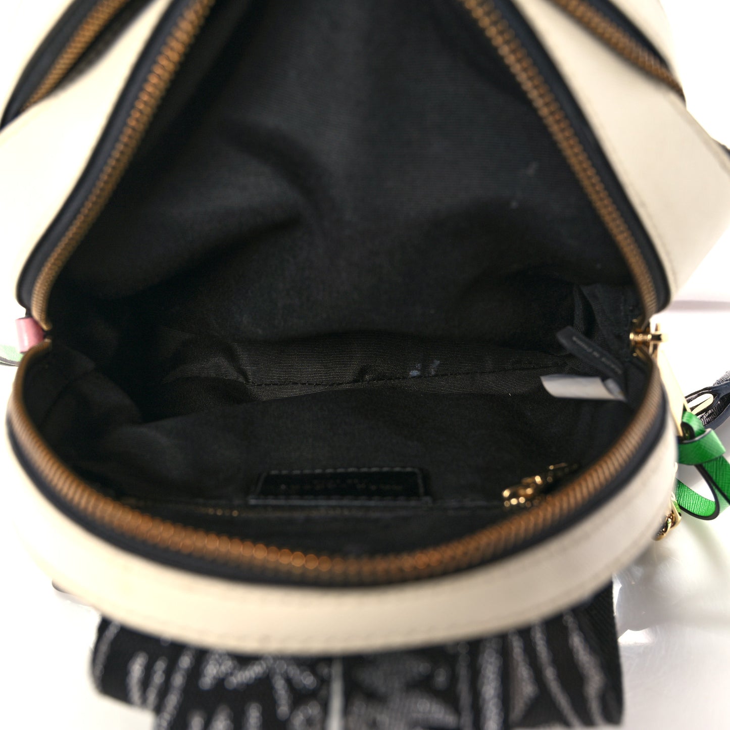 Saffiano Mini Snapshot Backpack Black Multicolor