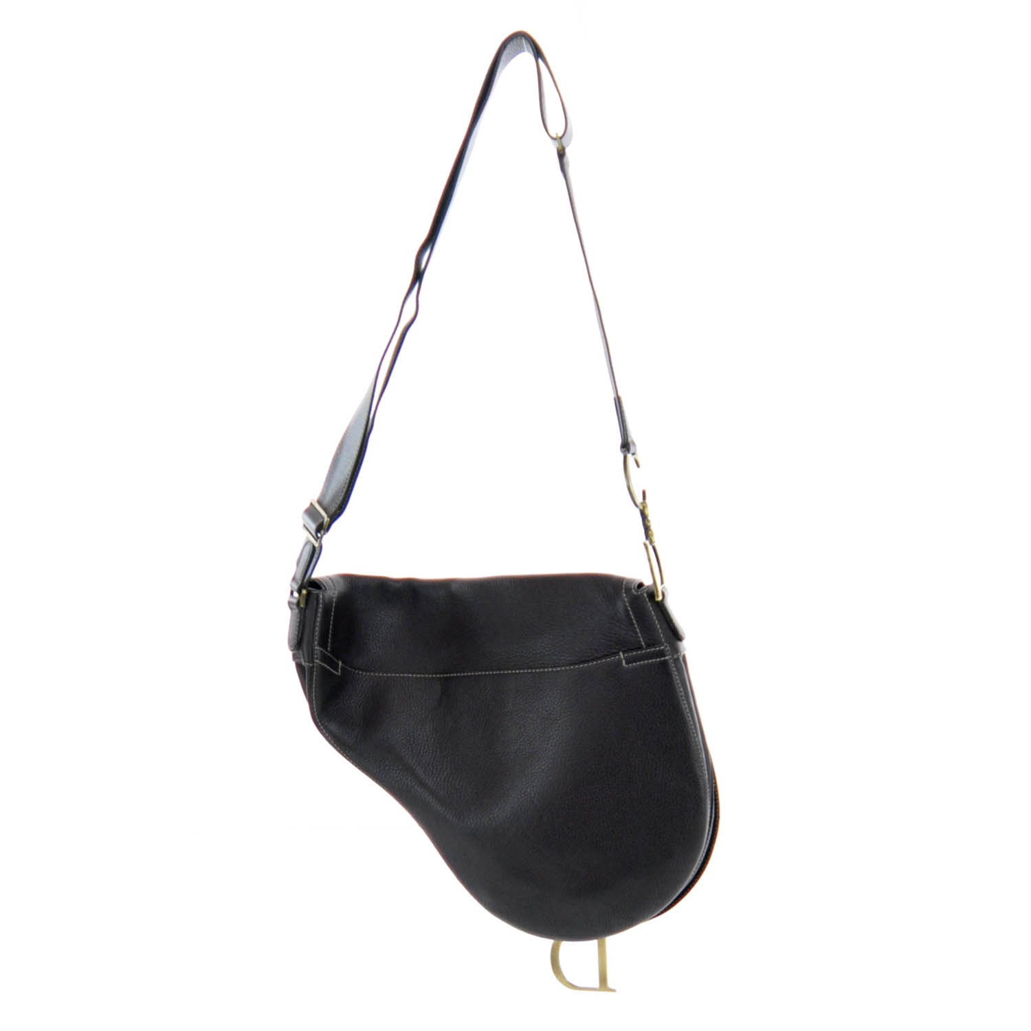 Christian Dior Leather Baudrier Saddle Bag Brown 3 of 12