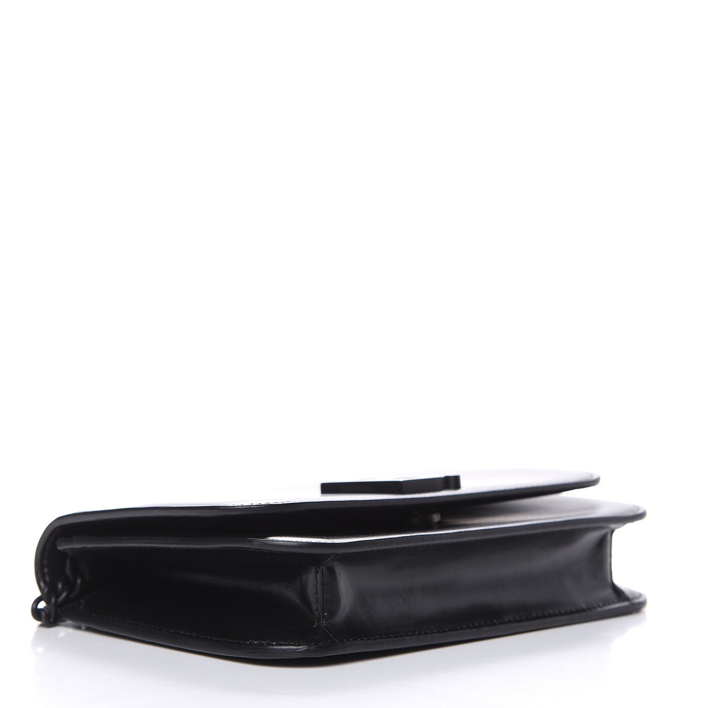 Smooth Calfskin B Wallet on Chain Black