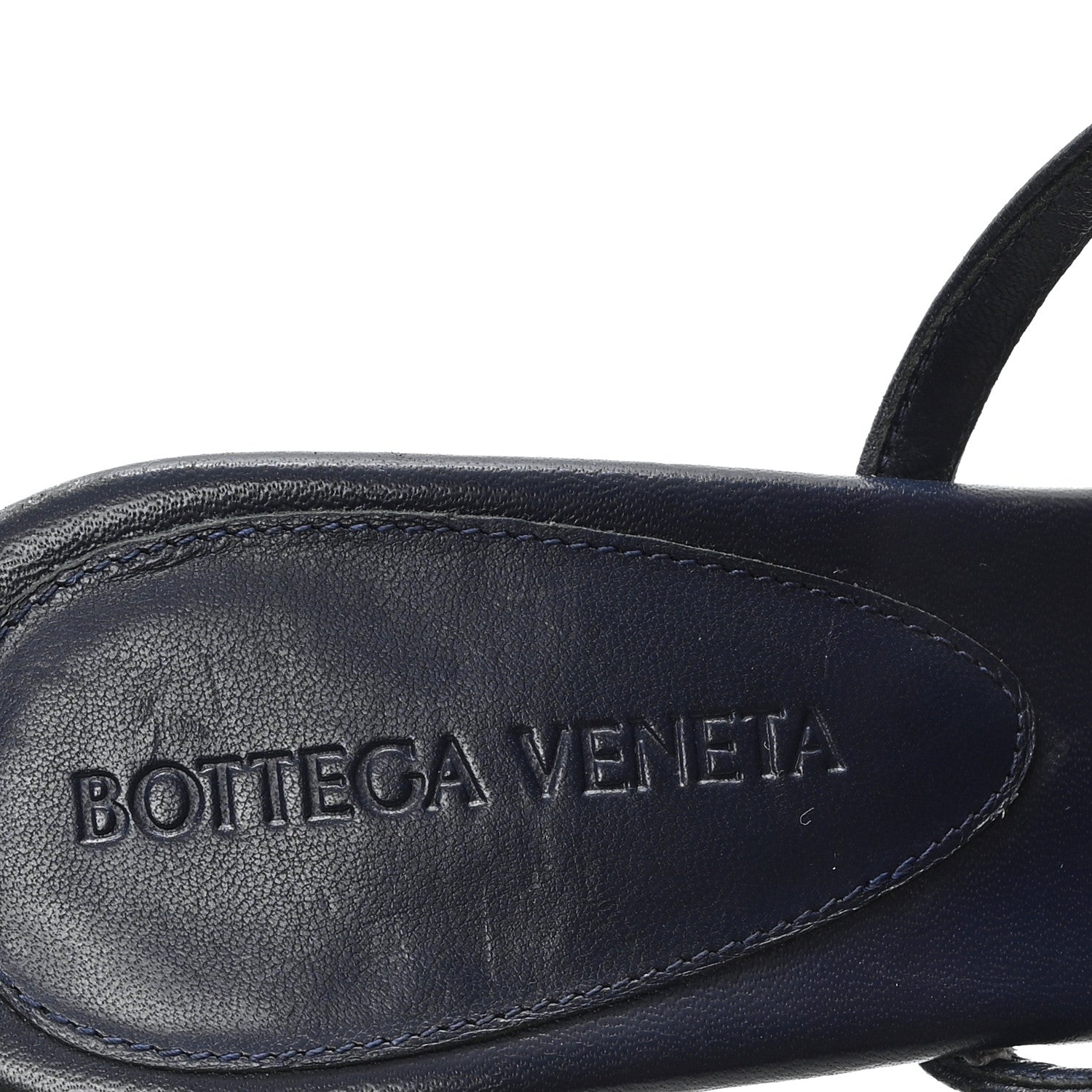 Bottega Veneta Calfskin Pom Slide Sandals 36 Navy Red 1777920