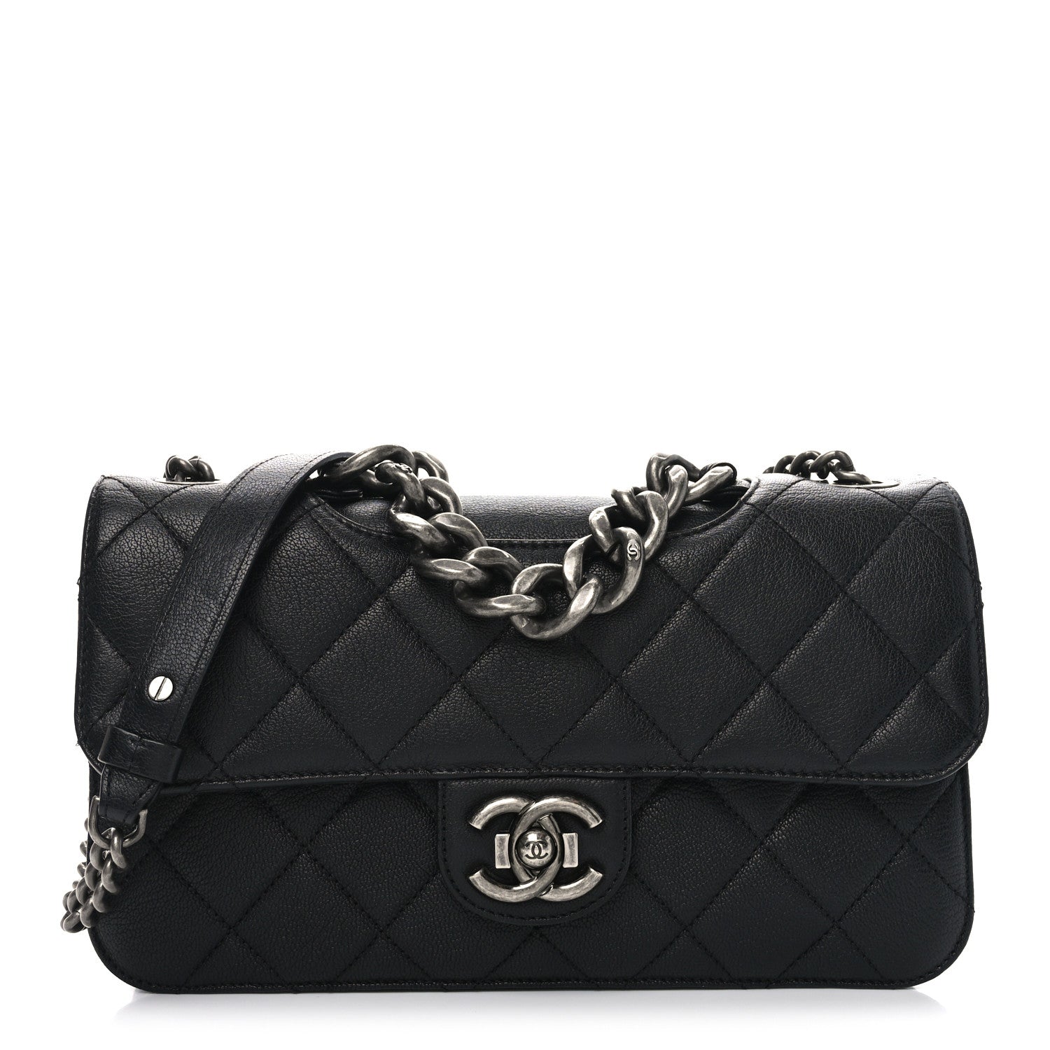 Chanel Goatskin Quilted Medium Perfect Edge Flap Black 1 of 10