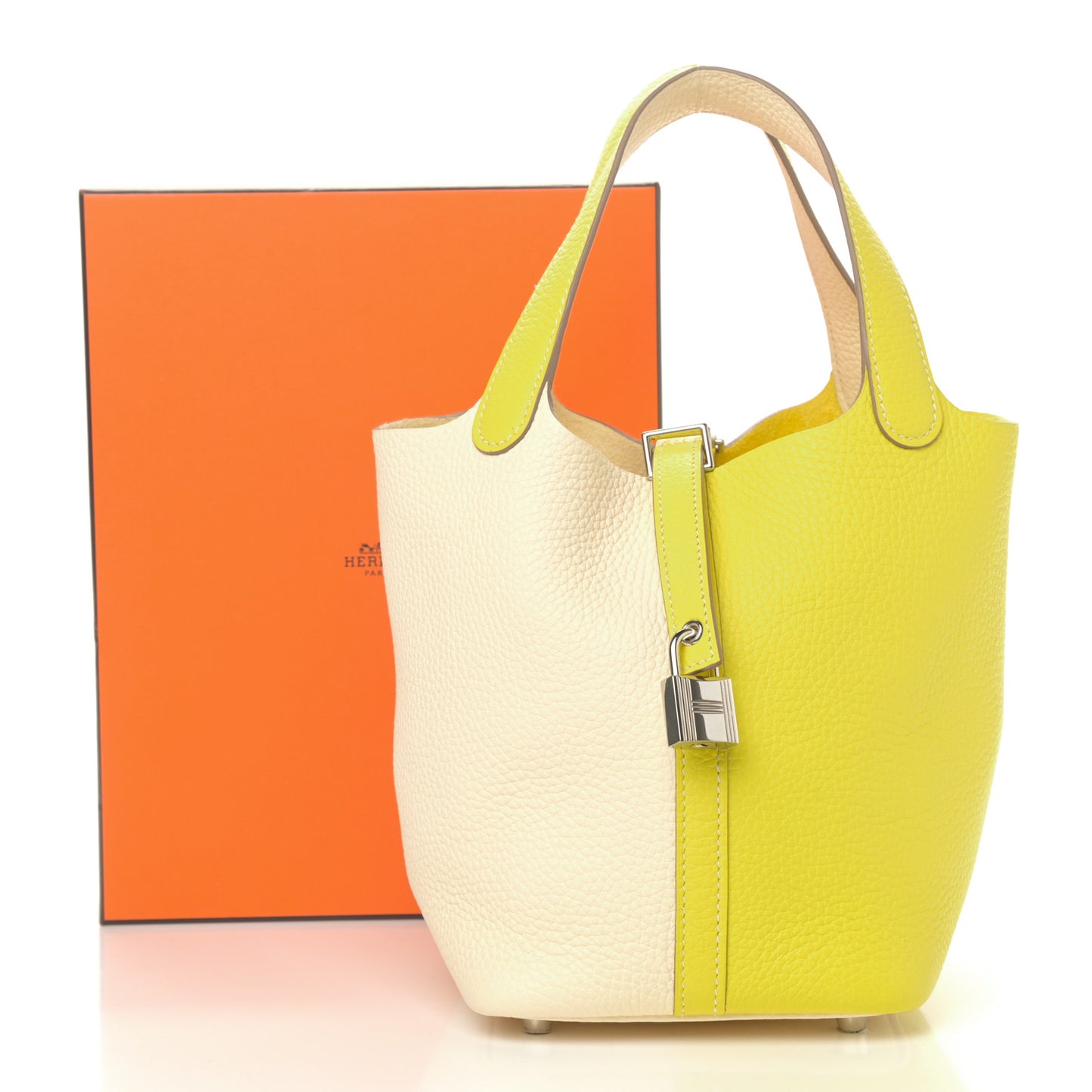 Taurillon Clemence Casaque Picotin Lock 18 PM Lime Nata