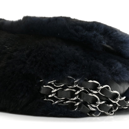 Chanel Rabbit Fur Chain Flap Navy 8 of 10