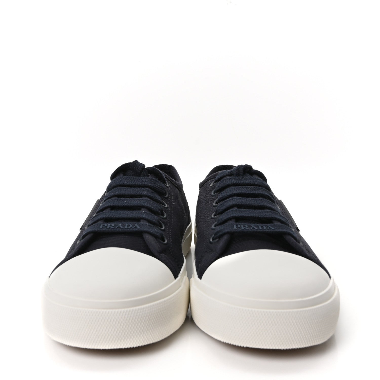 Prada Drill Nylon Triangle Logo Sneakers 41 Navy 3 of 9