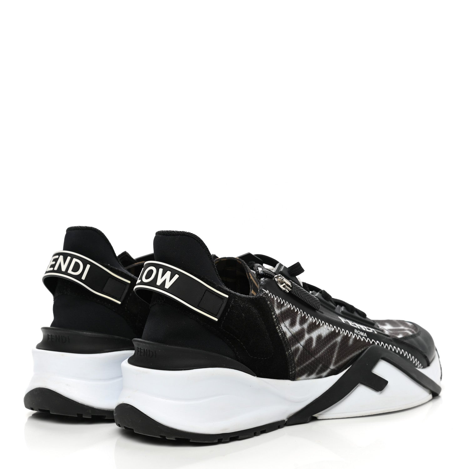 Fendi X SARAH COLEMAN Nylon Lycra FF Vertigo Fendi Flow Low Top Sneakers 40 Black 4 of 7