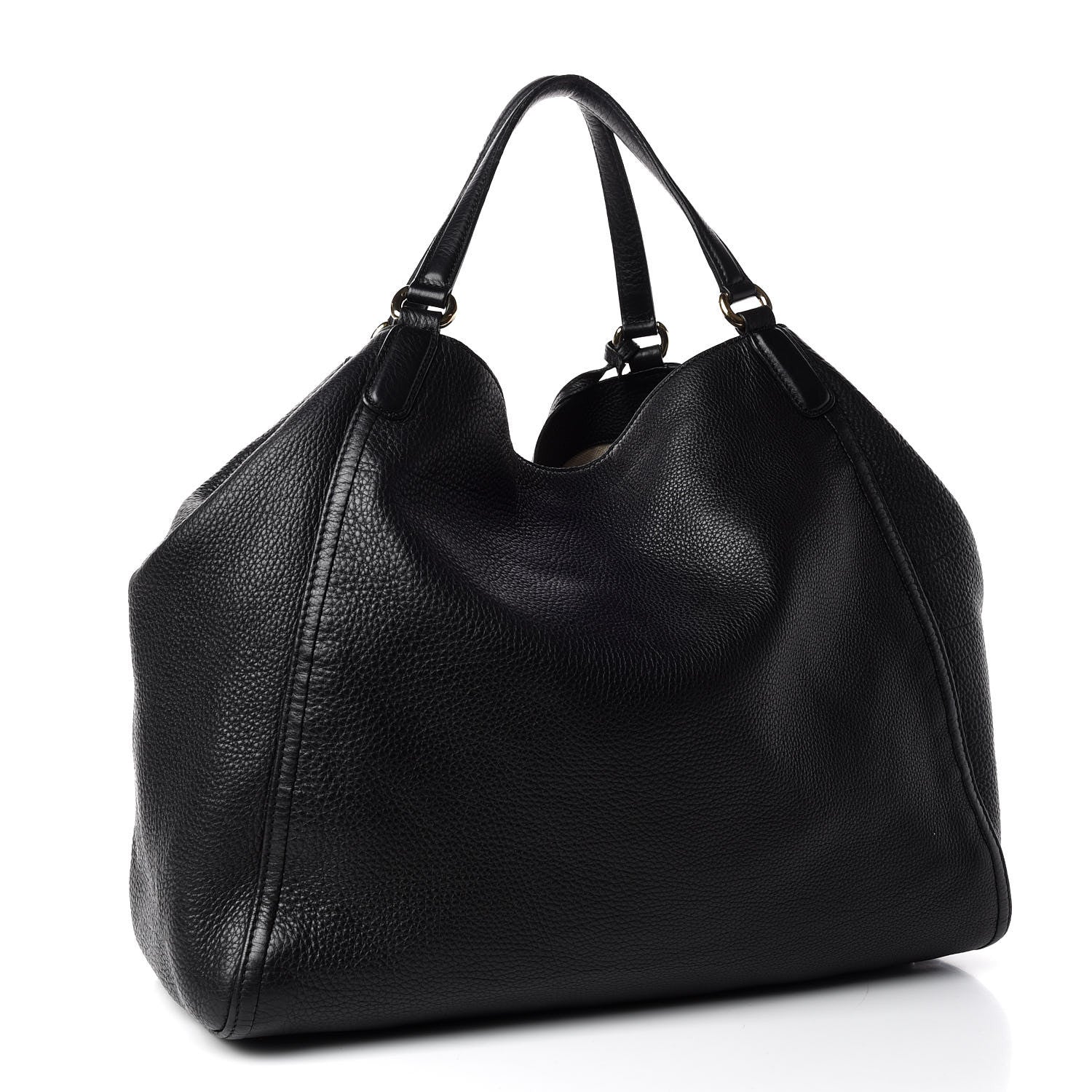 Gucci Pebbled Calfskin Large Soho Shoulder Bag Black 3 of 12