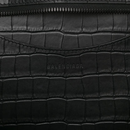 Balenciaga Semi Matte Calfskin Crocodile Embossed Neo Classic Black Hardware Large City Black 6 of 11