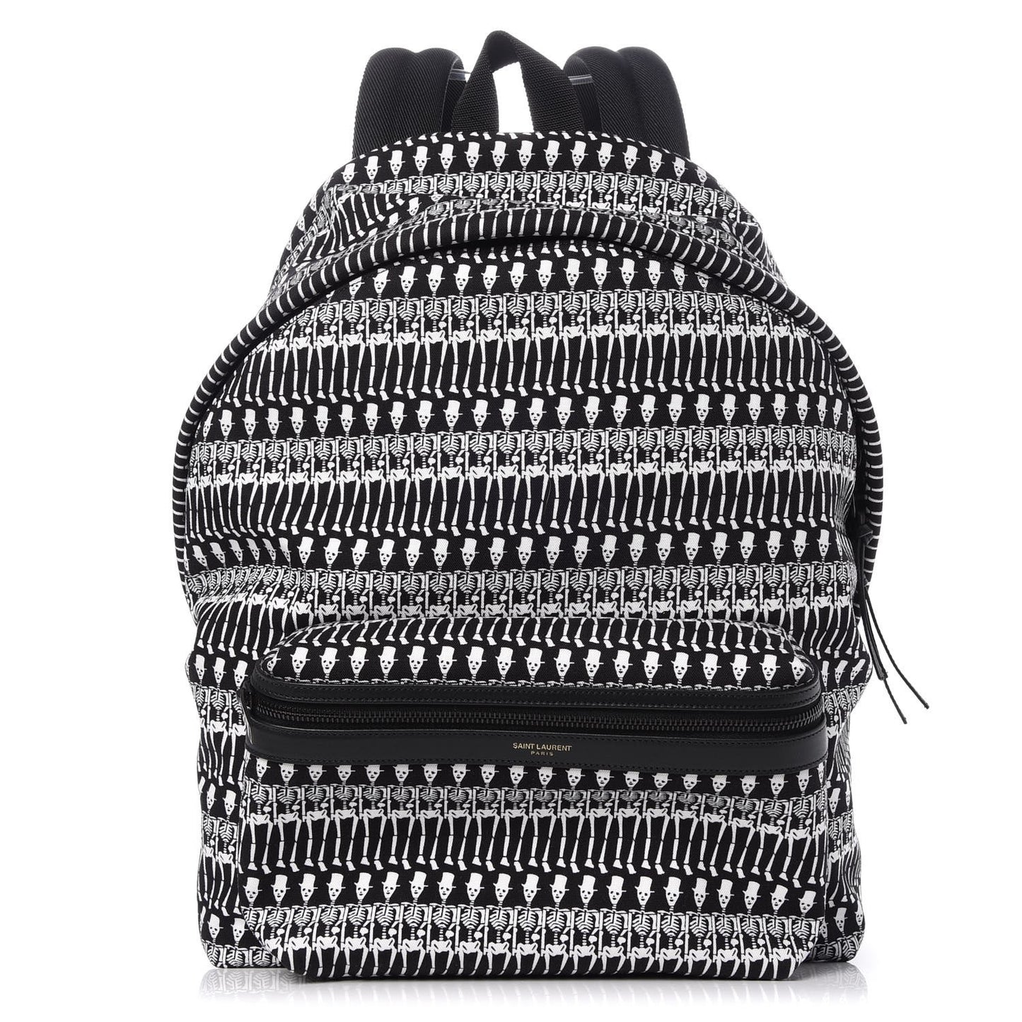 Nylon City Skeleton Print Backpack Black White