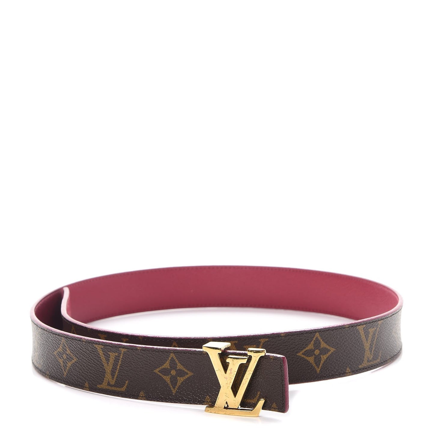 Monogram Calfskin 30mm LV Initiales Reversible Belt 80 32 Fuchsia