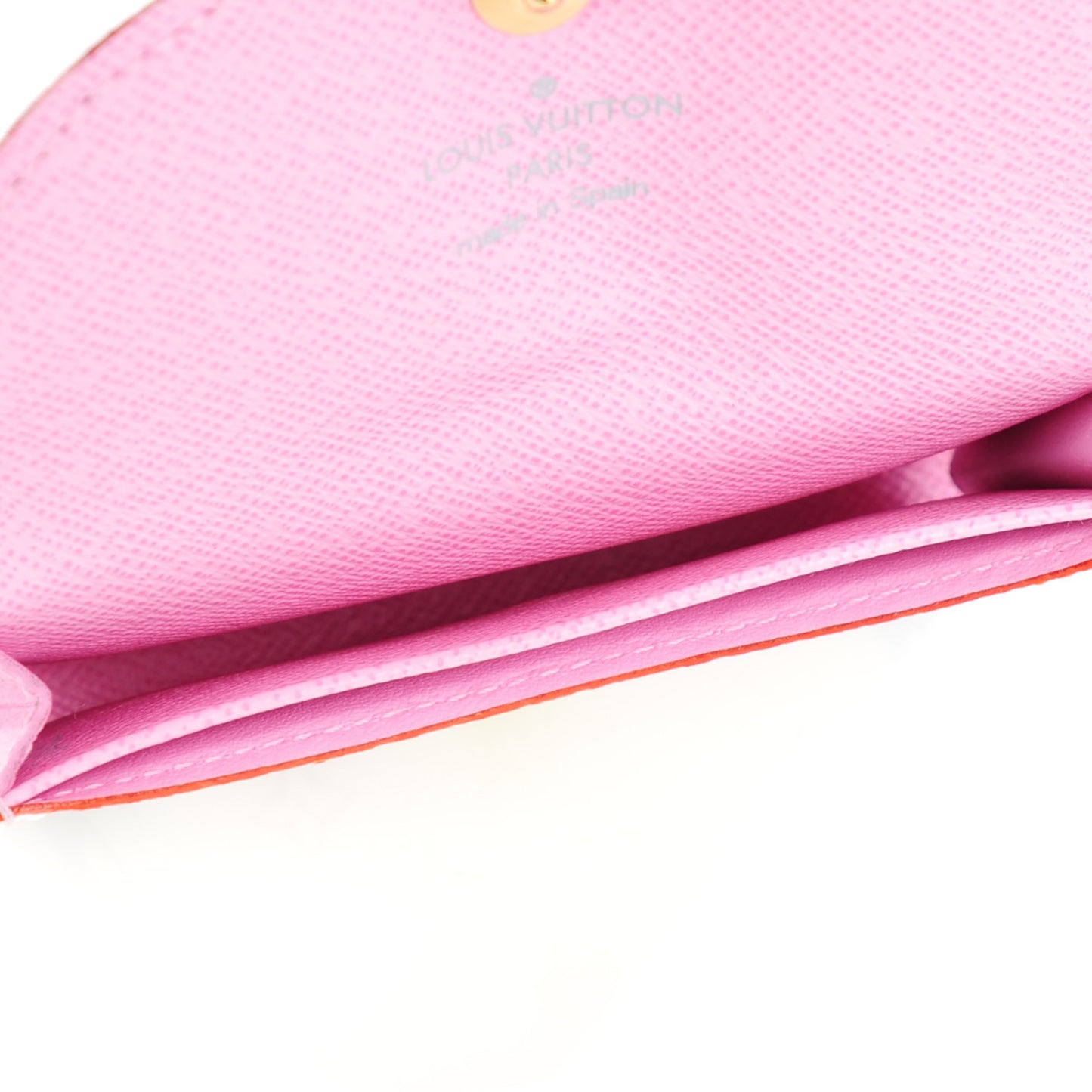 Monogram Multicolor Business Card Holder White Litchi