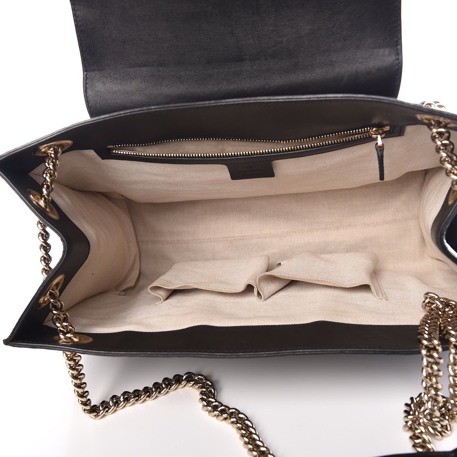 Gucci Guccissima Large Emily Chain Shoulder Bag Black 7 of 13