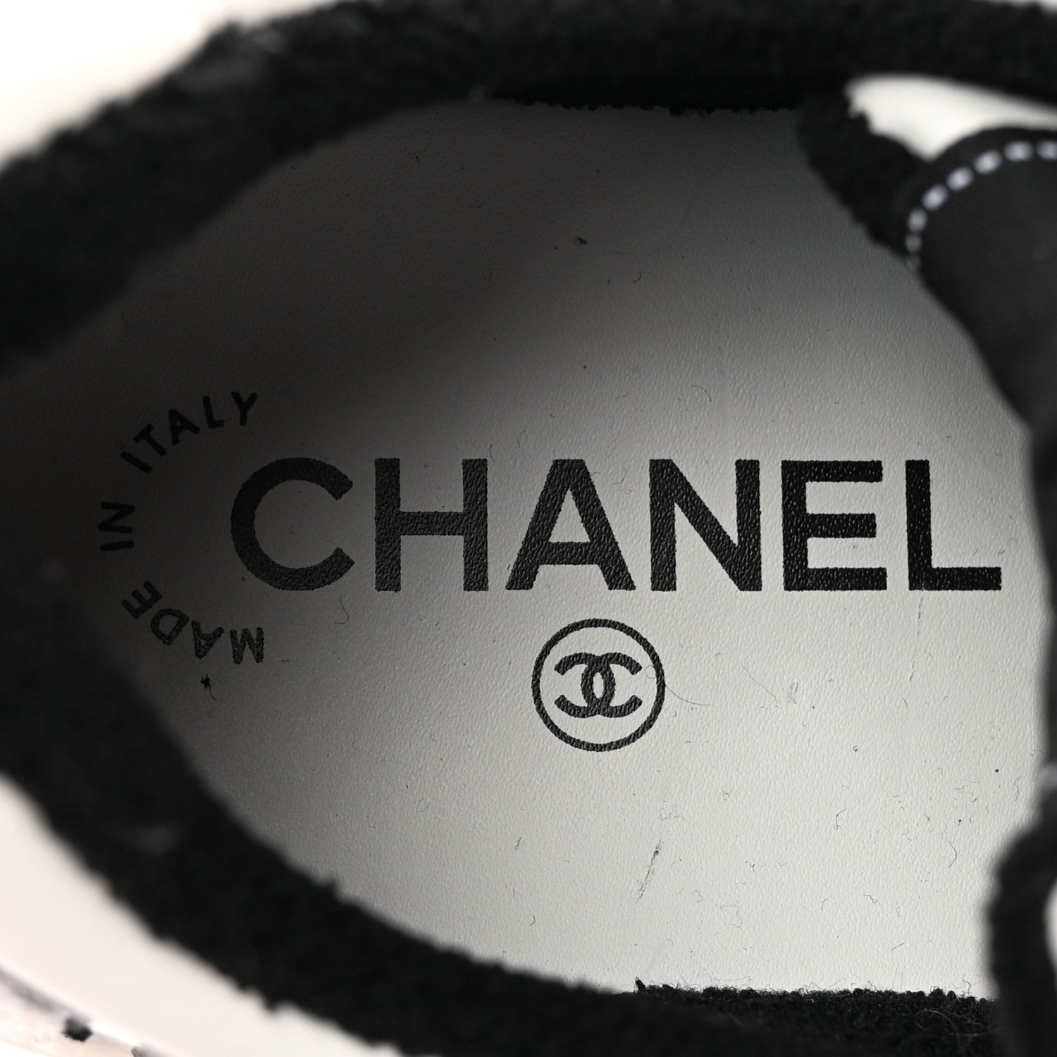 Chanel Calfskin Womens Logo Sneakers 39 Black White 6 of 11