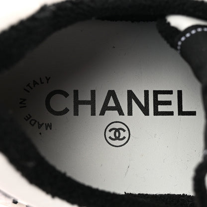 Chanel Calfskin Womens Logo Sneakers 39 Black White 6 of 11