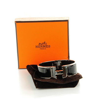 Hermes Enamel Wide Clic Clac H Bracelet GM Black 5 of 5