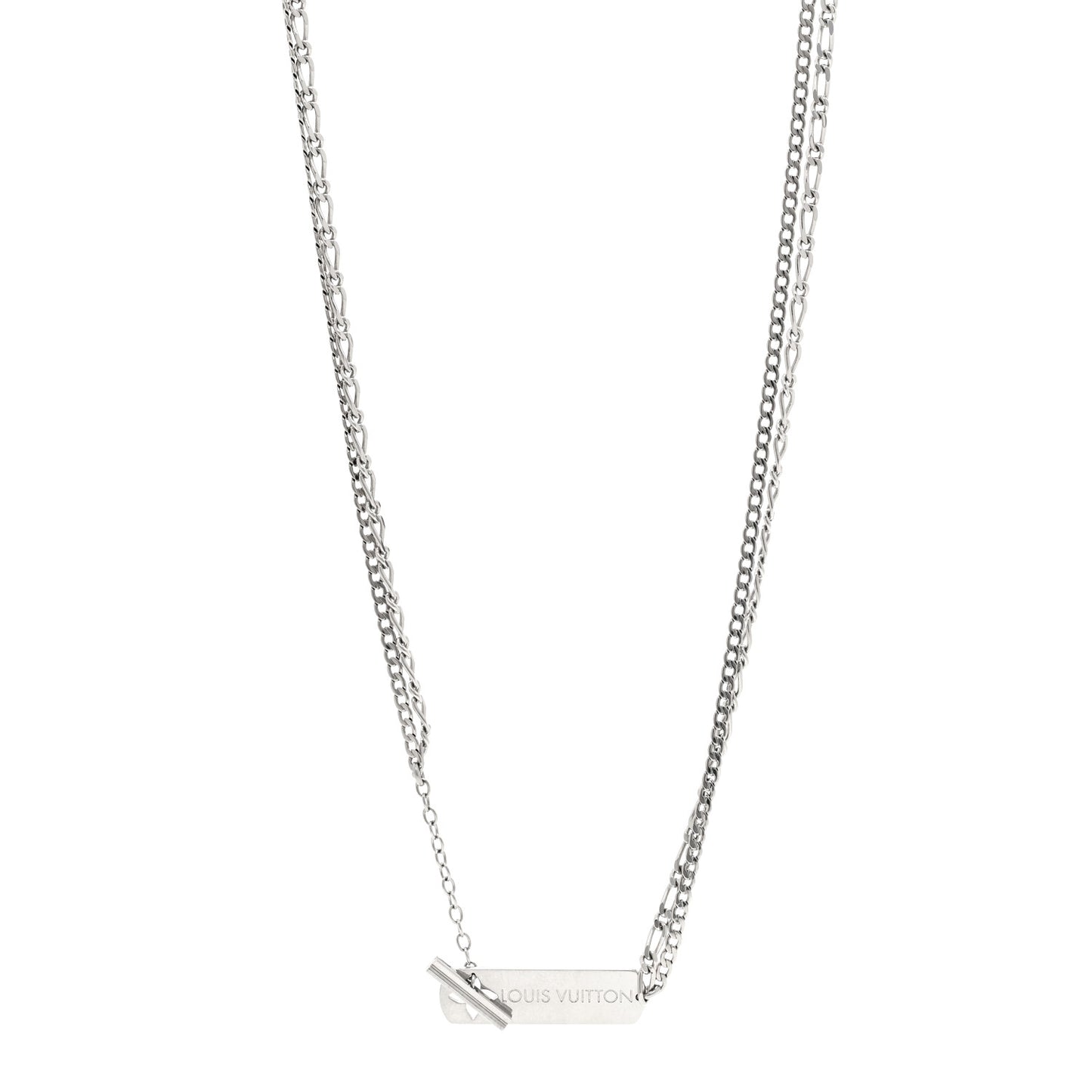 Metal Monogram Necklace Silver